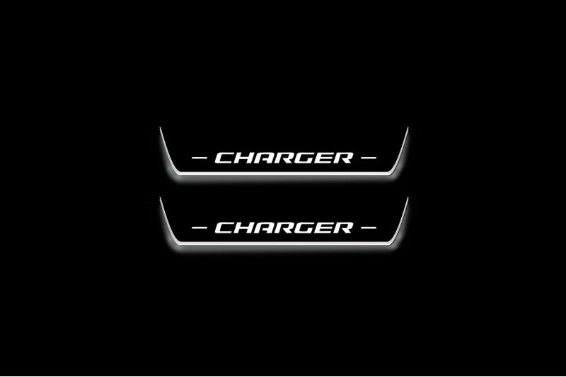 Dodge Charger 2011+ Door Sill Led Plate With Charger Logo (Type 3)