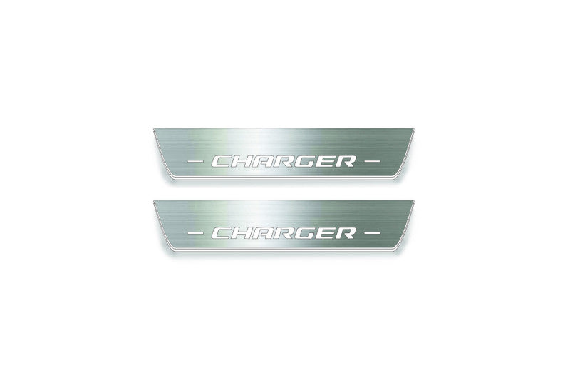 Dodge Charger 2011+ Door Sill Led Plate With Charger Logo (Type 3)