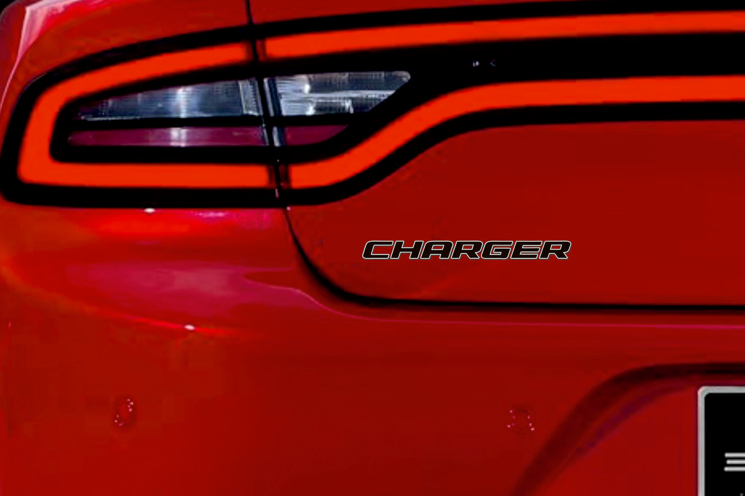 Dodge tailgate trunk rear 3D emblem with Charger logo (type MIXT) Dodge emblems decoinfabric