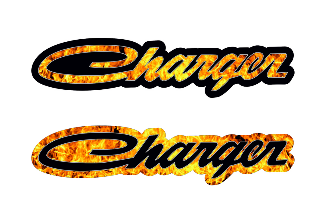 Dodge Charger emblem for fenders with Charger Fire logo Dodge emblems decoinfabric