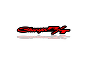 Dodge Challenger trunk rear emblem between tail lights with Charger R/T logo Dodge emblems decoinfabric BLACK RED