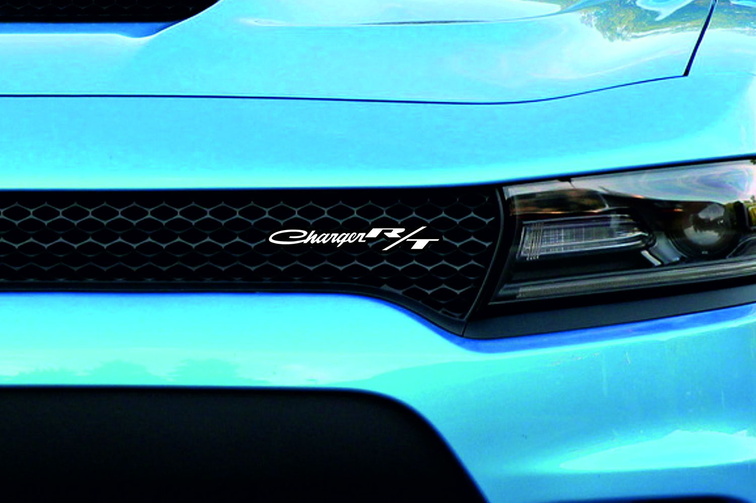 Dodge Emblem & Badge Set - Grille and Tailgate Charger R/T logo Dodge emblems decoinfabric WHITE