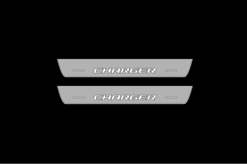 Dodge Charger 2005-2011 Door Sill Protectors With Logo Charger Dodge Led Door Sills opdesign