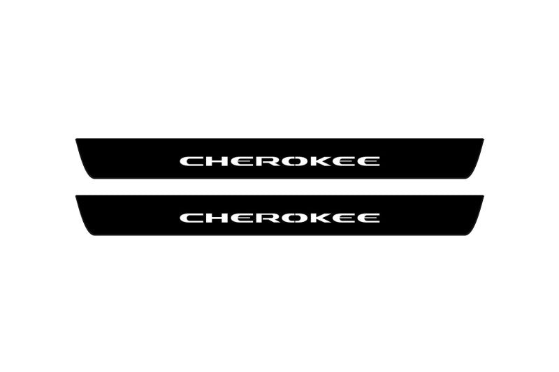 Jeep Cherokee KL 2014+ Led Door Sill Pro With Logo Cherokee (Premium Painting)