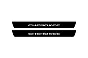 Jeep Cherokee KL 2014+ Led Door Sill Pro With Logo Cherokee (Premium Painting) Jeep Led Door Sills PRO opdesign