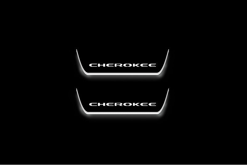 Jeep Cherokee KL 2014+ LED Door Sills PRO With Logo Cherokee