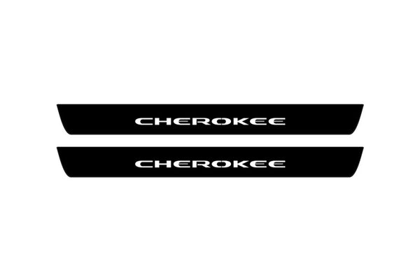 Jeep Cherokee KL 2014+ Led Door Sill Pro With Logo Cherokee (Premium Painting)