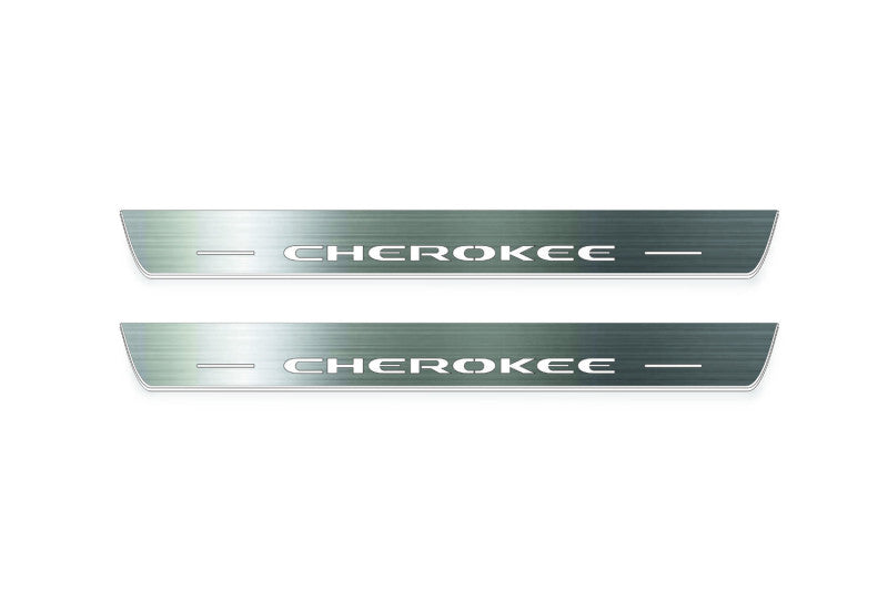 Jeep Cherokee KL 2014+ LED Door Sills PRO With Logo Cherokee