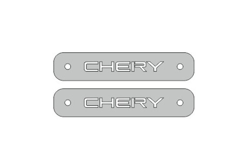 Stainless Steel Floor Mats Emblems Set Badges with Chery Logo Car Mats Badges Decoin