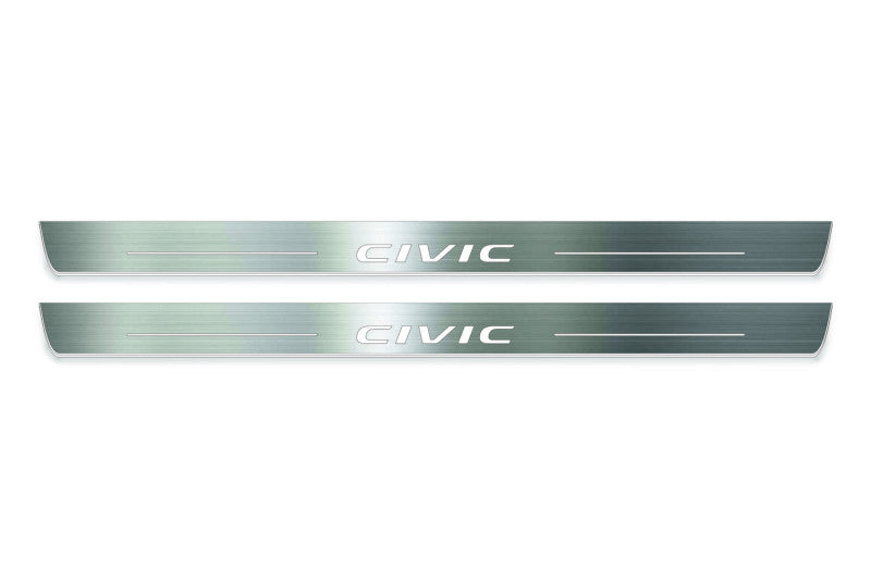 Honda Civic X coupe 2016-2021 LED Door Sills PRO With Logo Civic