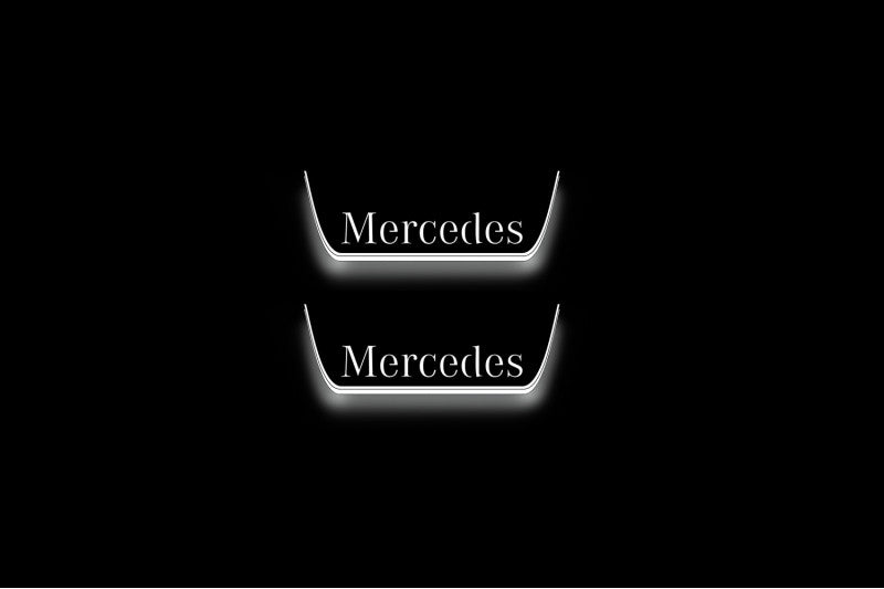 Mercedes CLA W117 2013-2019 LED Door Sills PRO With Mercedes-Benz Logo