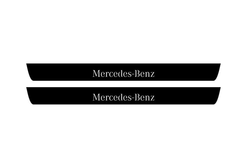 Mercedes CLA-Class I W117 2013-2019 Led Door Sill Pro With Logo Mercedes-Benz (Premium Painting) Mercedes Led Door Sills PRO