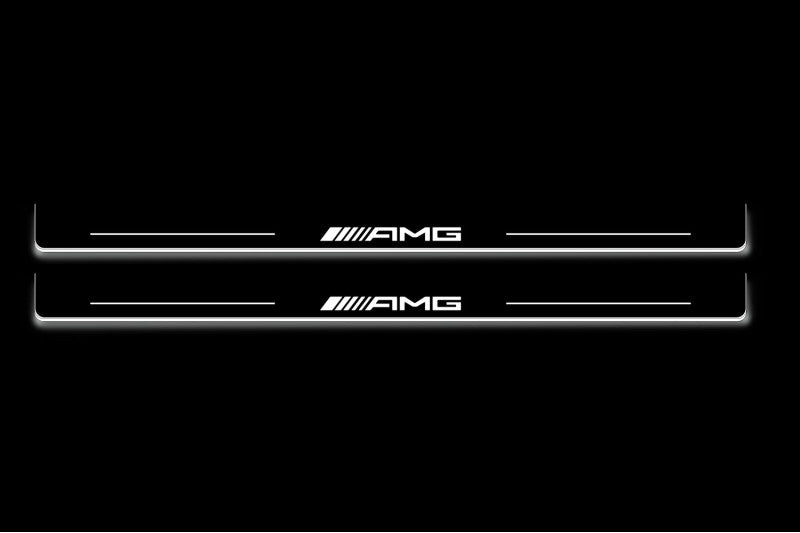 Mercedes CLK W209 2001-2009 Door Sill Led Plate With AMG Logo