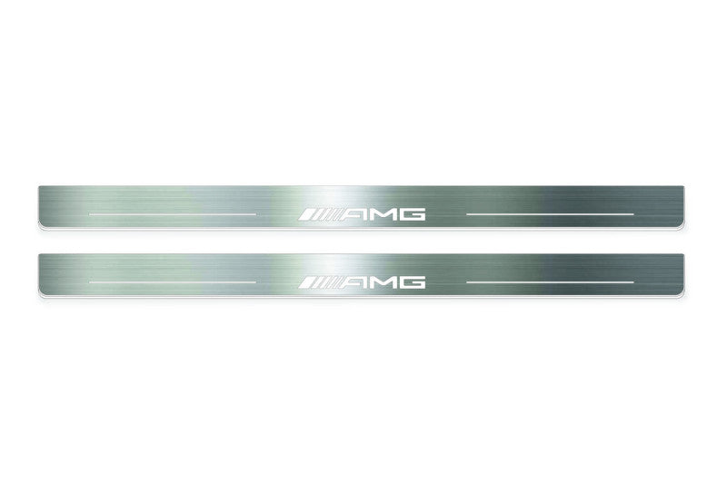 Mercedes CLK W209 2001-2009 Door Sill Led Plate With AMG Logo