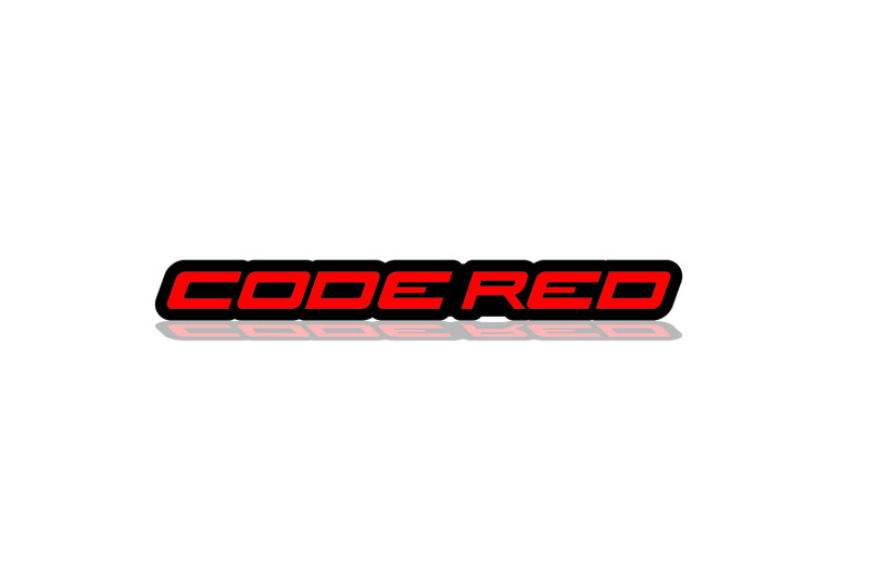 Ford Mustang Radiator grille emblem with Code Red logo Ford emblems decoinfabric BLACK RED