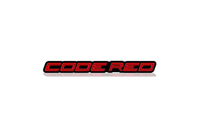 Ford Mustang Radiator grille emblem with Code Red logo (Type 2) Ford emblems decoinfabric BLACK RED