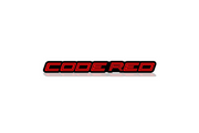 Ford Mustang Radiator grille emblem with Code Red logo (Type 2) Ford emblems decoinfabric BLACK RED