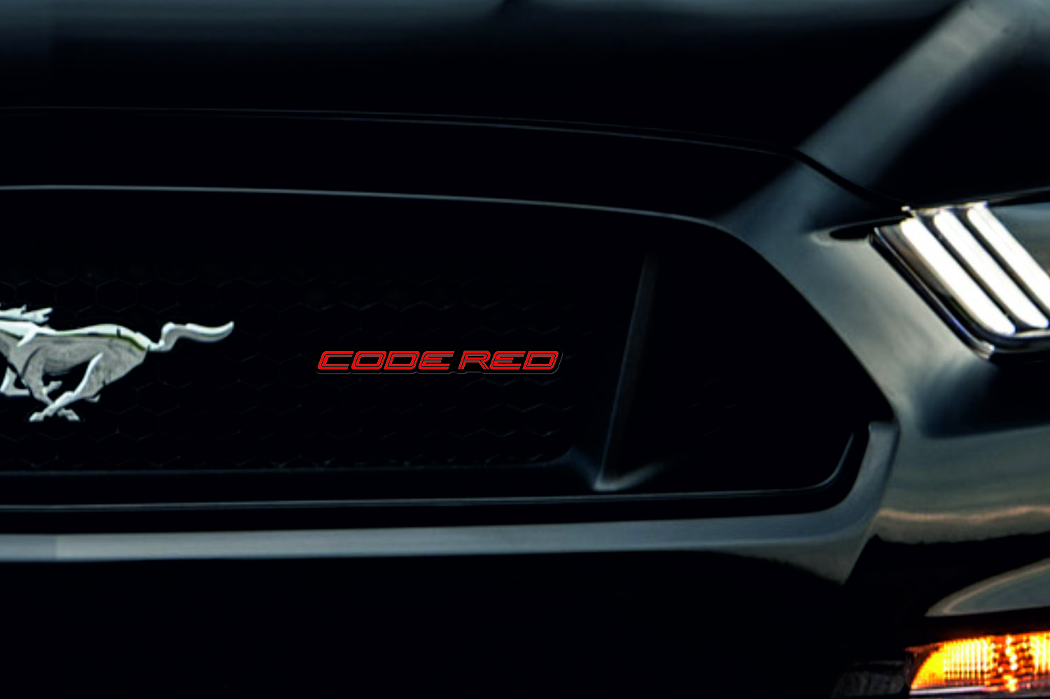 Ford Mustang Emblem & Badges set with Code Red logo (Type 2)