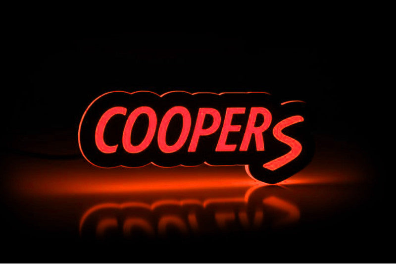 Mini Illuminated LED Radiator Grille Emblems and Badges with Cooper S (type 2) logo Mini Led emblems decoinfabric