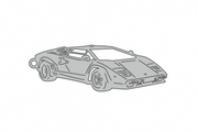 Car Keychain for Lamborghini Countach 1974-1990 (type 3D) Keychains opdesign