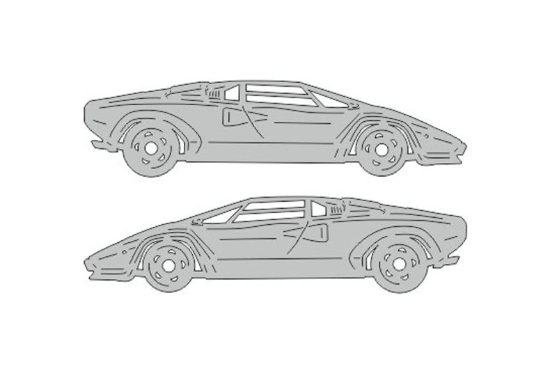 Lamborghini Countach (1974-1990) Floor Mat Emblem Set – Stainless Steel Badges Car Mats Badges Decoin