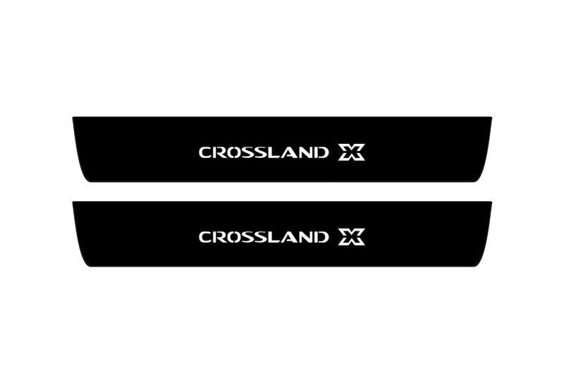 Opel Crossland X 2017+ Led Door Sill Pro With Logo Crossland X (Premium Painting) Opel Led Door Sills PRO opdesign