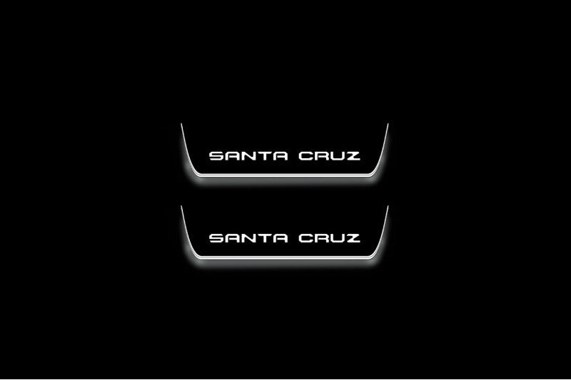 Hyundai Santa Cruz 2021+ LED Door Sills PRO With Logo Santa Cruz