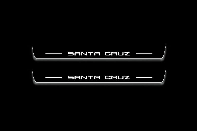 Hyundai Santa Cruz 2021+ LED Door Sills PRO With Logo Santa Cruz