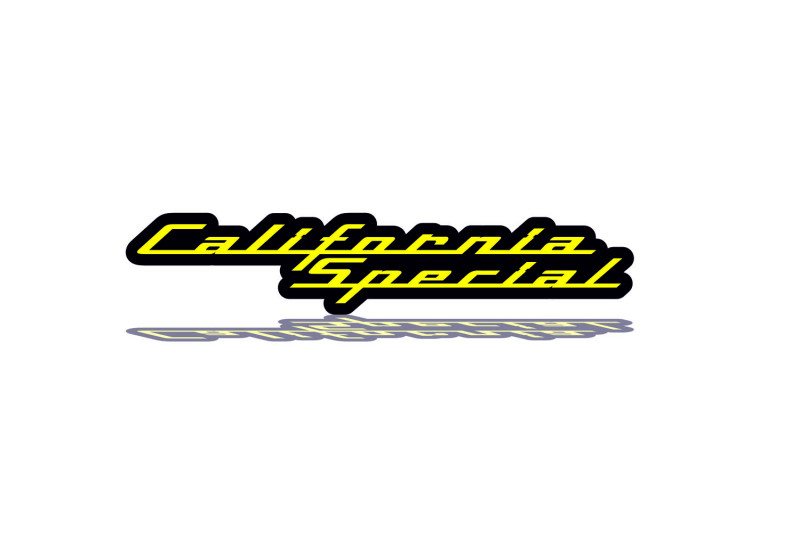 Ford Mustang Radiator grille emblem with California Special logo Ford emblems decoinfabric BLACK YELLOW
