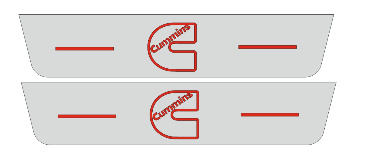 Dodge Ram V Door Sill Led Plate With CUMMINS Logo - decoinfabric