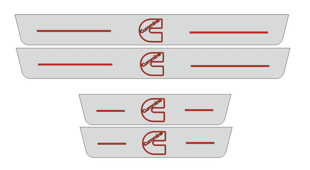 Dodge Ram V 2019+ Door Sill Led Plate With CUMMINS Logo Dodge Led Door Sills opdesign