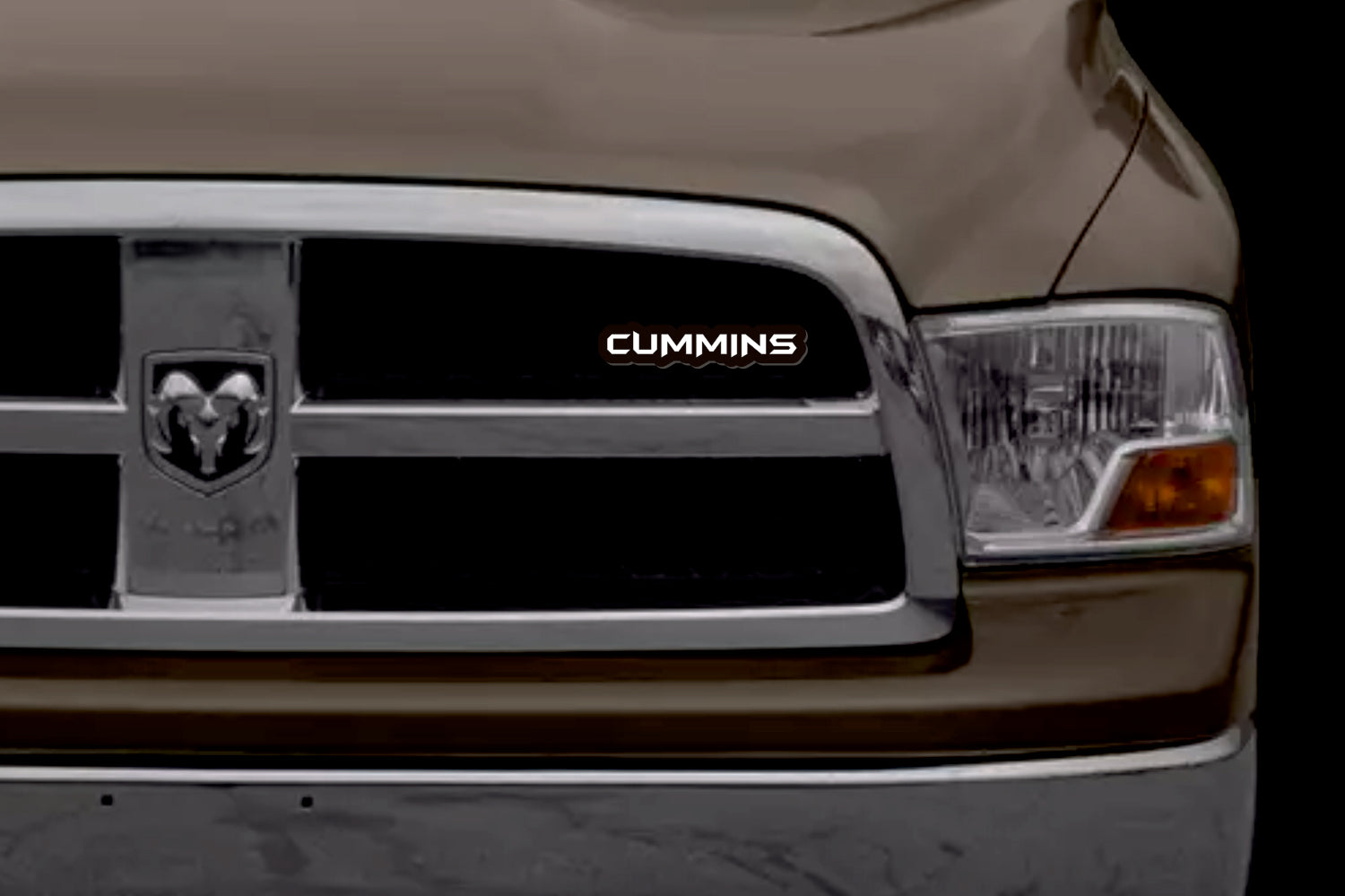 Dodge Illuminated LED Radiator Grille Emblems and Badges with Cummins (type 1) logo Dodge Led emblems decoinfabric