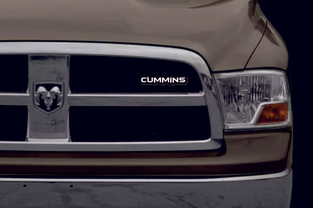Dodge Illuminated LED Radiator Grille Emblems and Badges with Cummins (type 1) logo Dodge Led emblems decoinfabric