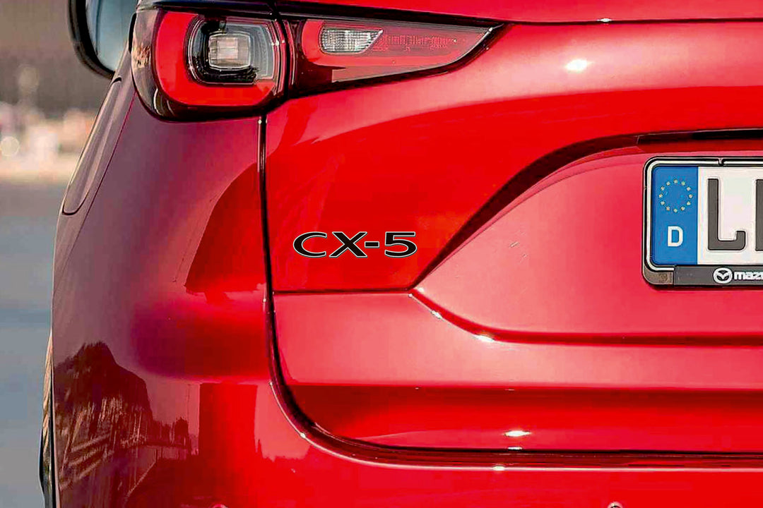 Mazda CX-5 II 2017-2025 tailgate trunk rear 3D emblem with CX-5 logo (type MIXT) Mazda emblems decoinfabric