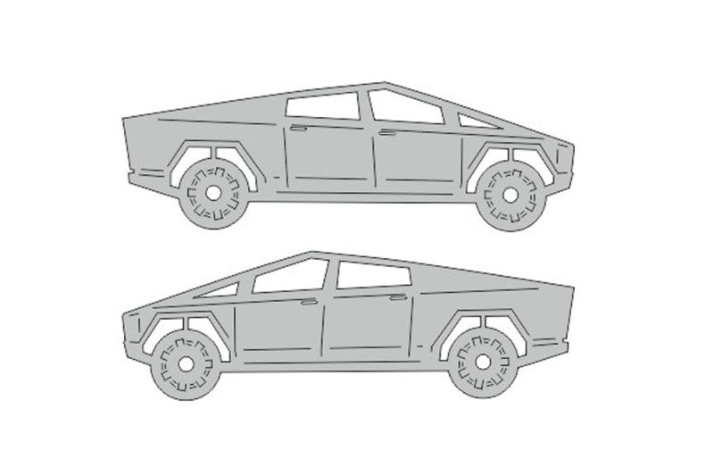 Tesla Cybertruck (2019+) Floor Mat Emblem Set – Stainless Steel Badges Car Mats Badges Decoin