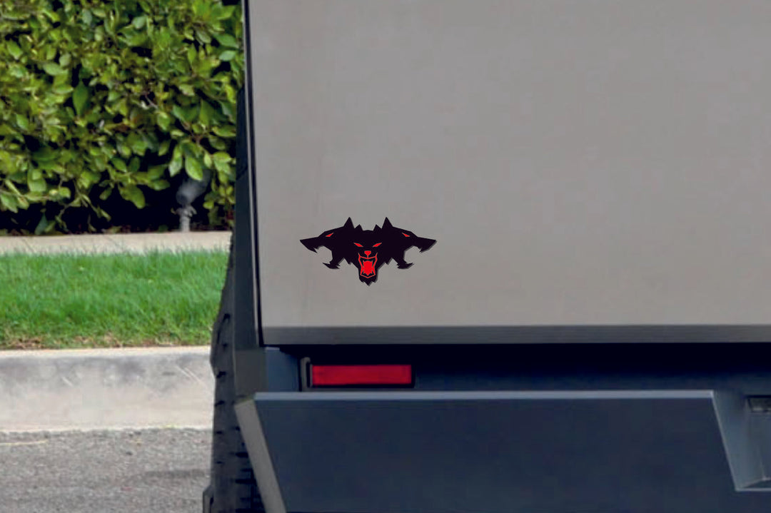 Tesla Cybertruck tailgate trunk rear emblem with Cyberbeast logo Tesla emblems decoinfabric