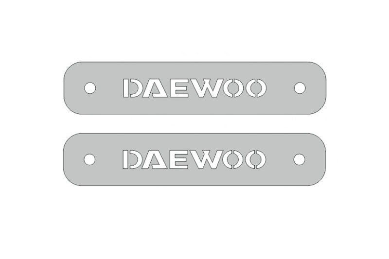 Stainless Steel Floor Mats Emblems Set Badges with Daewoo Logo Car Mats Badges Decoin