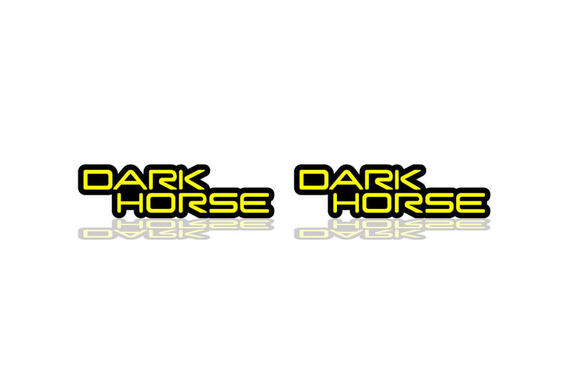 Ford Mustang Emblem & Badges set with Mustang Dark Horse logo (Type 2) Ford emblems decoinfabric YELLOW