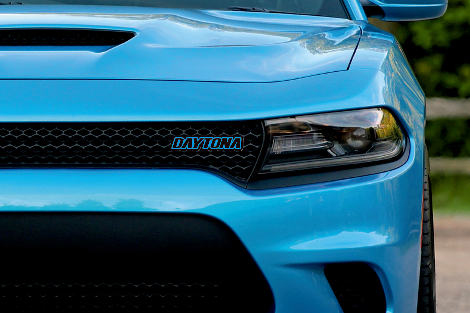 Dodge Emblem & Badge Set - Grille and Tailgate Daytona logo (Type 3) Dodge emblems decoinfabric LIGHT BLUE