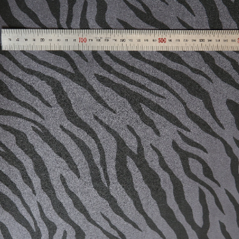 Adhesive span suede animal pattern fabric dark grey zebra Adhesive Span Suede Animal Pattern Fabric Decoin Fabric