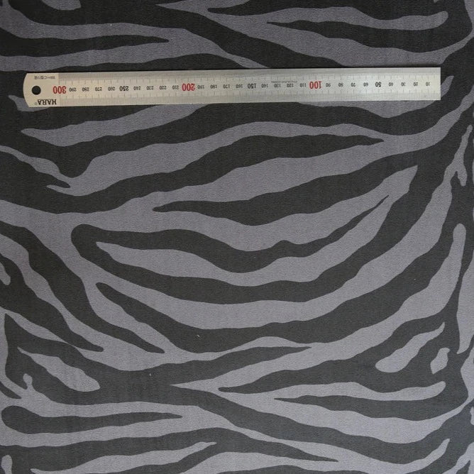 Adhesive span suede animal pattern fabric large dark grey zebra Adhesive Span Suede Animal Pattern Fabric Decoin Fabric