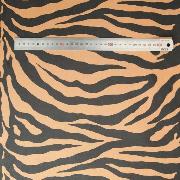 Adhesive span suede animal pattern fabric large mocha zebra - decoinfabric