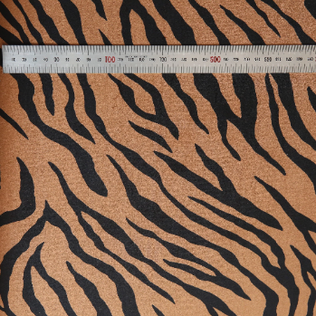 Adhesive span suede animal pattern fabric mocha zebra - decoinfabric