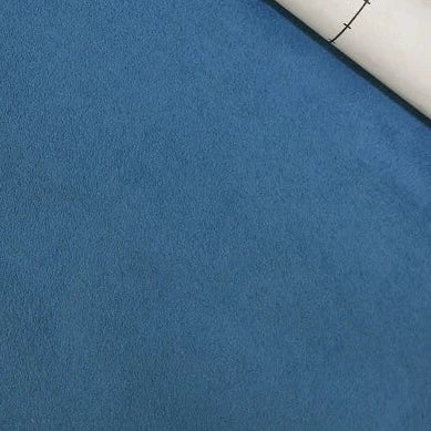 Adhesive suede span high pile texture fabric blue - decoinfabric