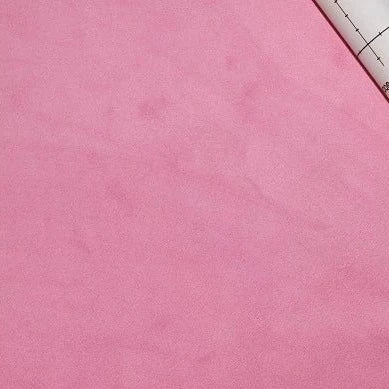 Samoprzylepna zamszowa tkanina teksturowana o wysokim włosiu w kolorze różowym