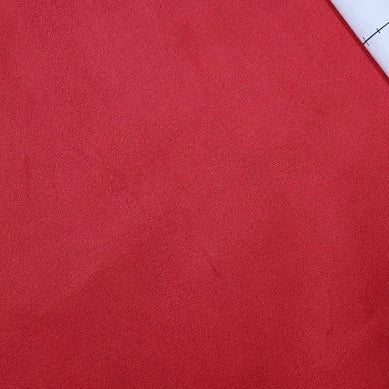 Samoprzylepna zamszowa tkanina teksturowana o wysokim włosiu w kolorze czerwonym