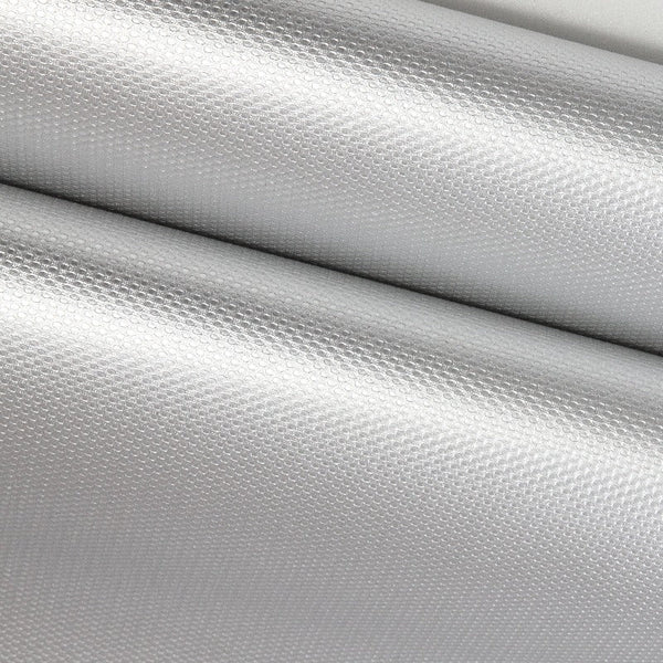 Adhesive carbon mesh texture fabric silver - decoinfabric