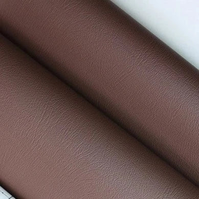 Adhesive faux leather original texture fabric brown