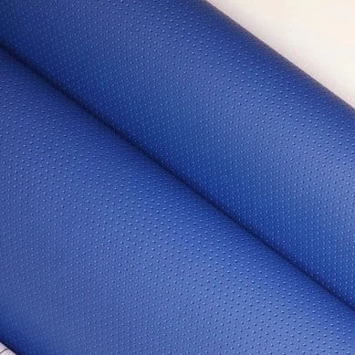 Adhesive faux leather perforation texture fabric blue