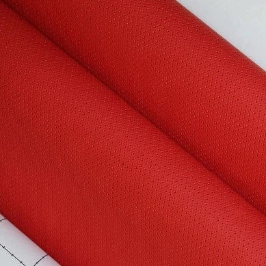 Adhesive faux leather perforation texture fabric red